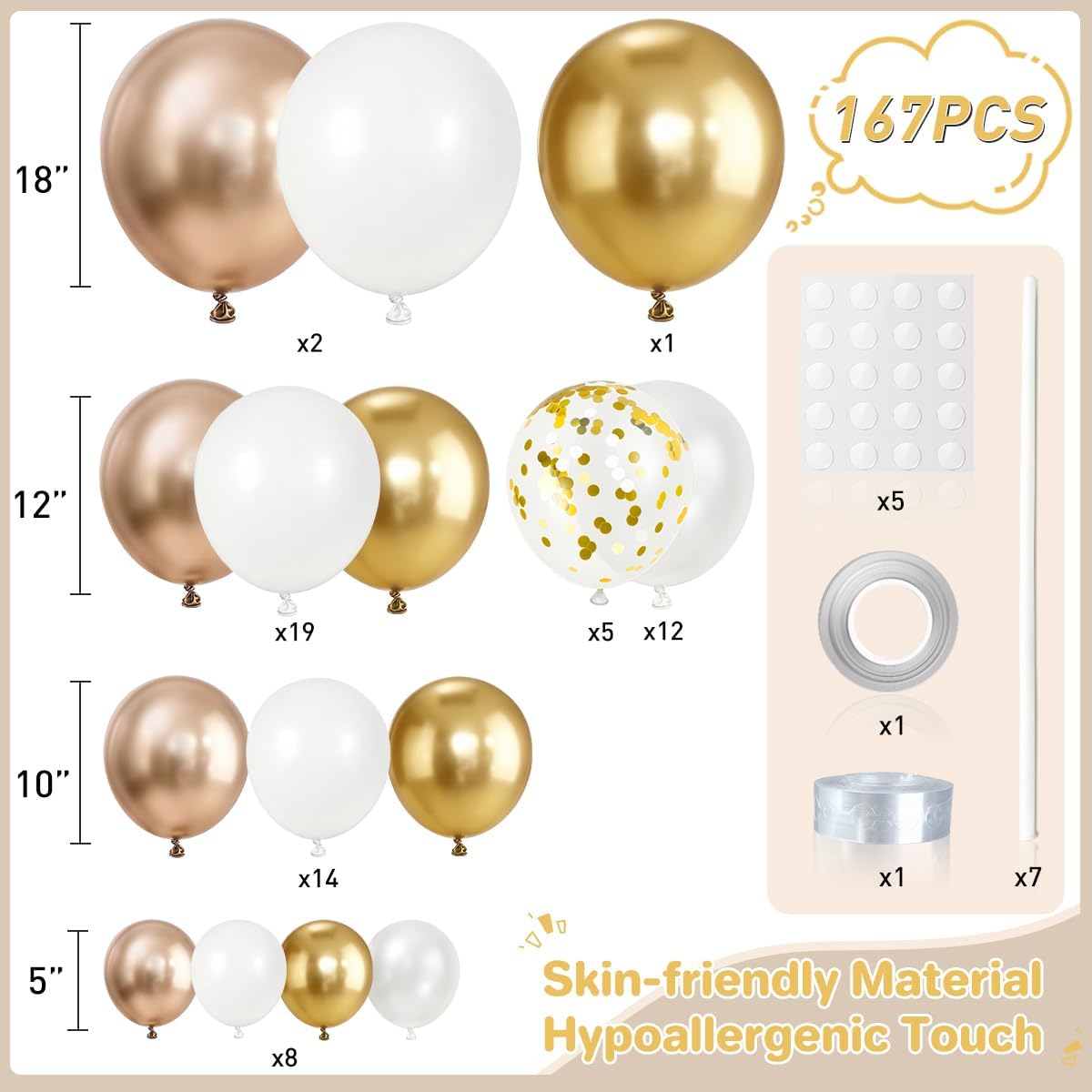 Champagne & Ivory Balloon Garland Kit