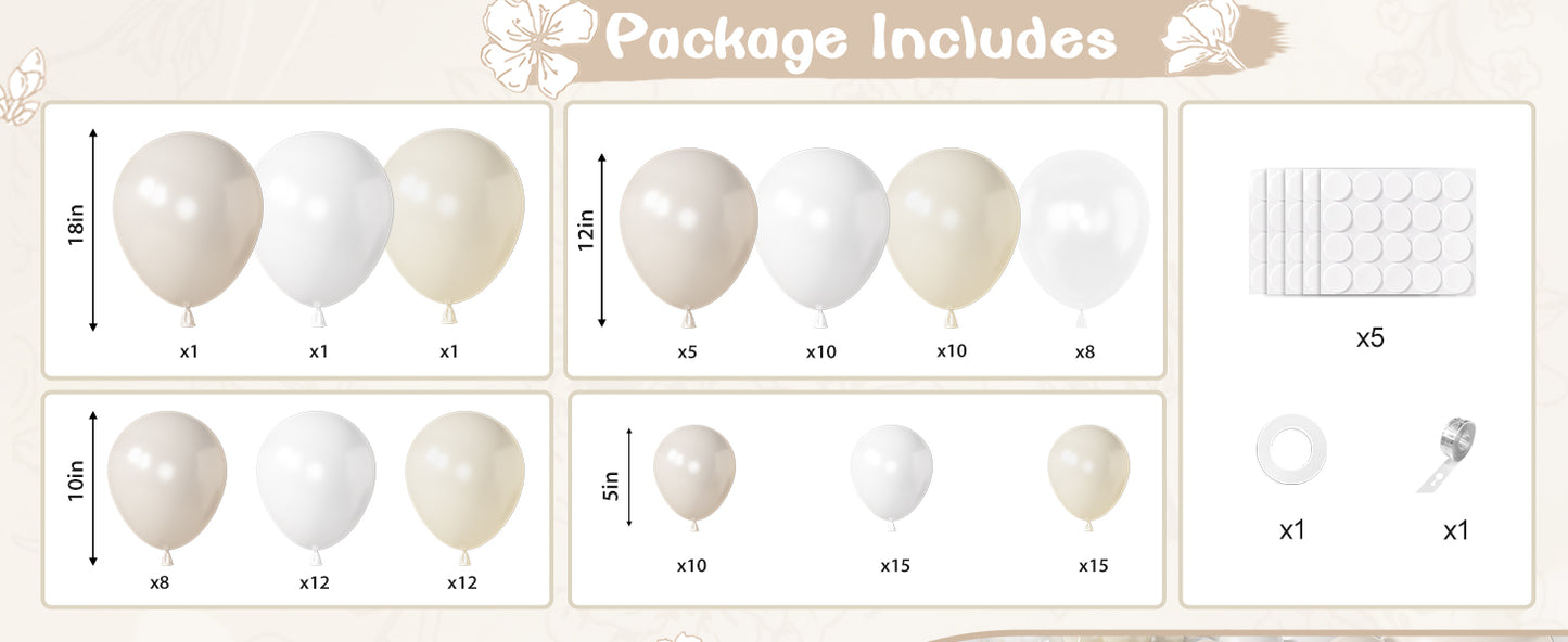 Neutral Beige Balloon Arch Kit