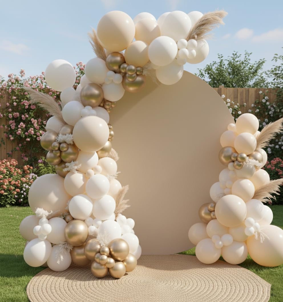 Sand White & Gold Balloon Arch Kit