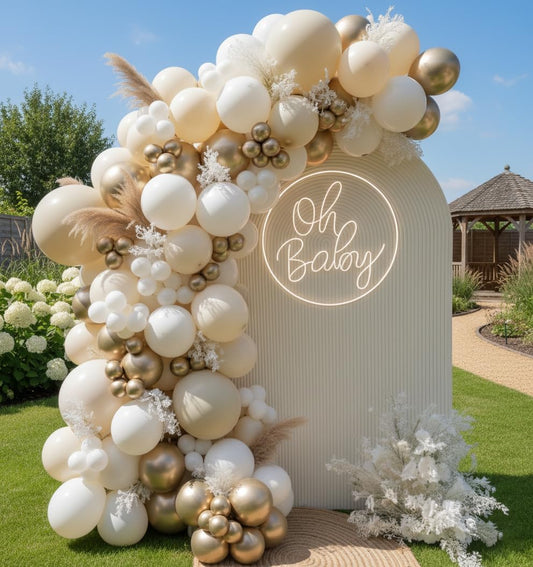 Sand White & Gold Balloon Arch Kit