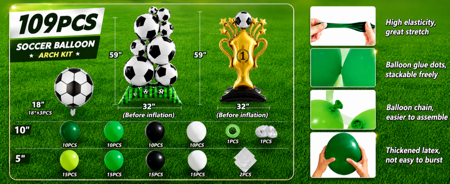 Soccer Game Day Balloon Arch Kit