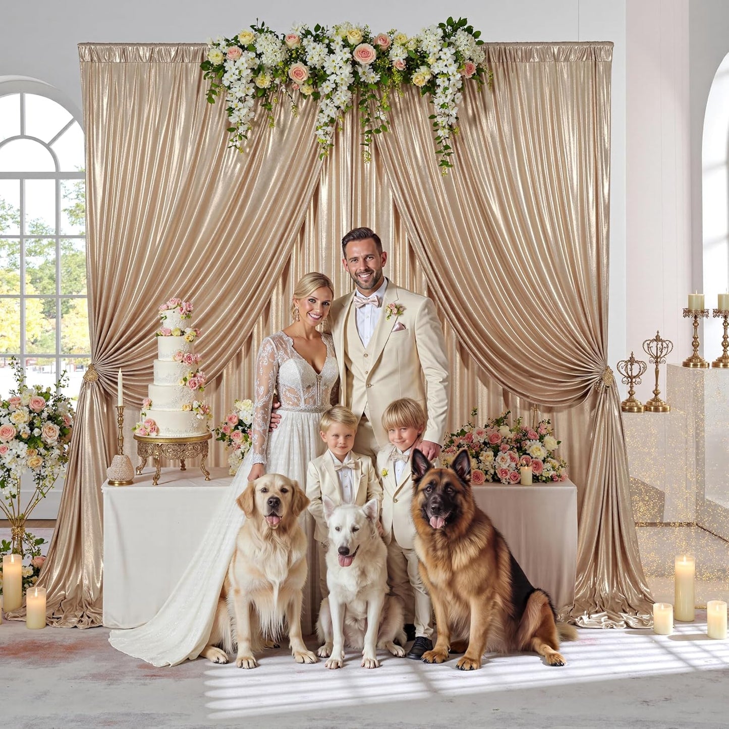 Elegant Gold Arch Backdrop Stand