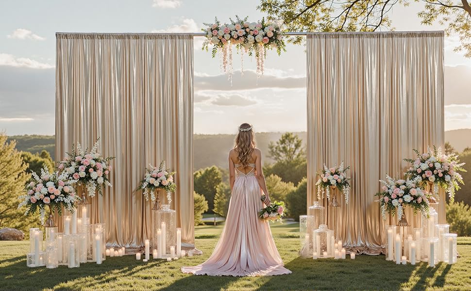 Elegant Gold Arch Backdrop Stand