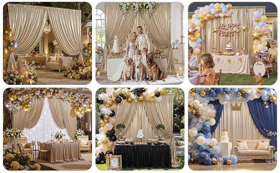 Elegant Gold Arch Backdrop Stand