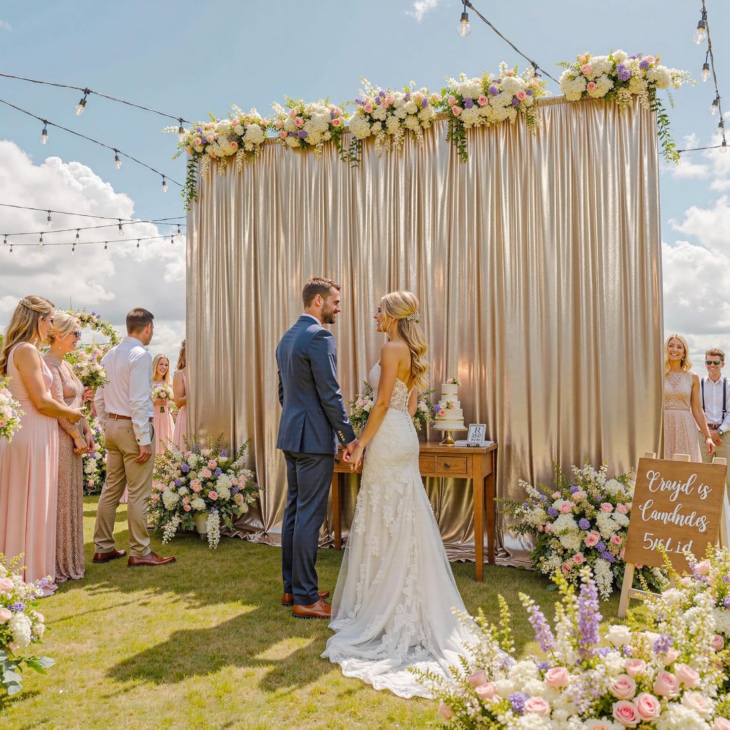 Elegant Gold Arch Backdrop Stand