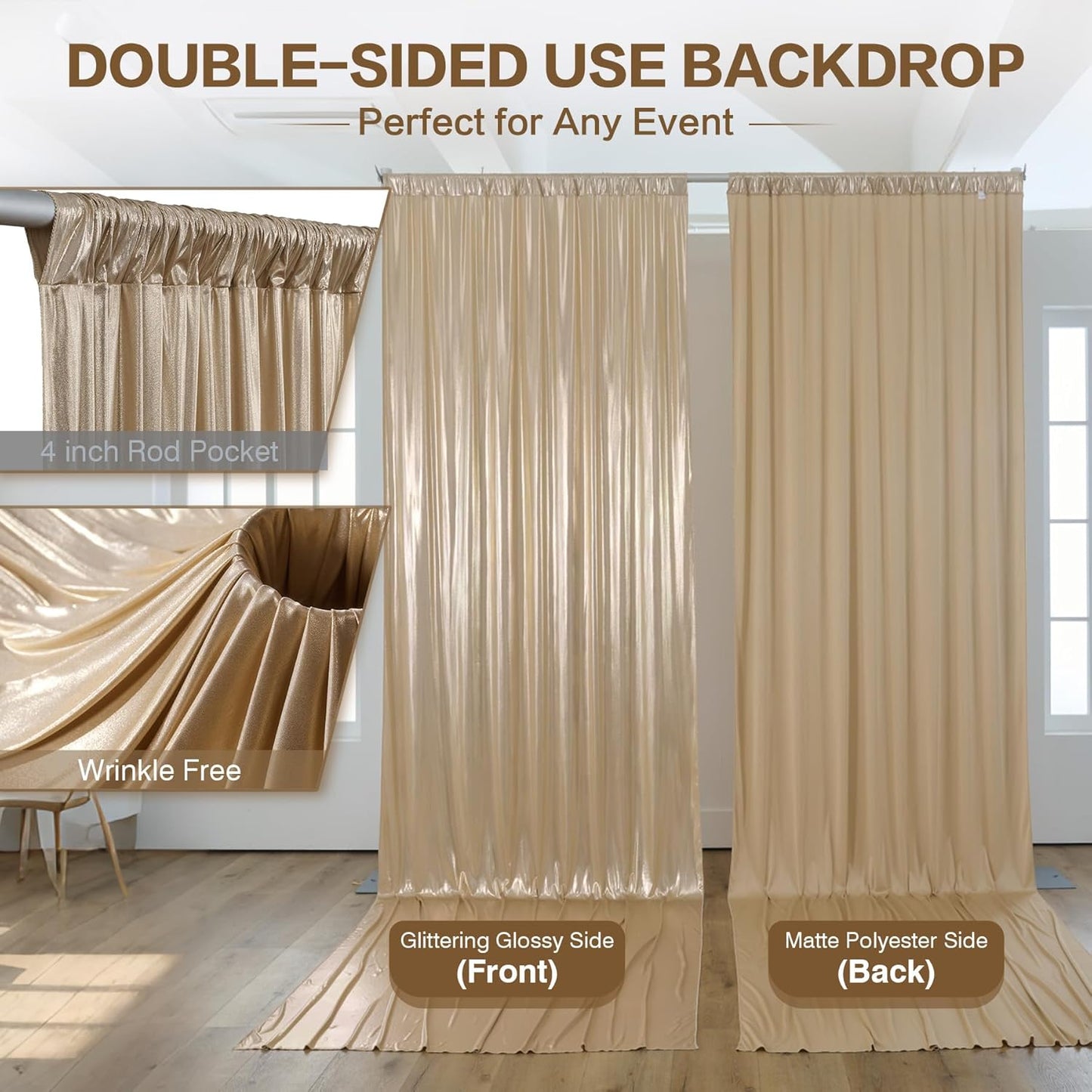 Elegant Gold Arch Backdrop Stand