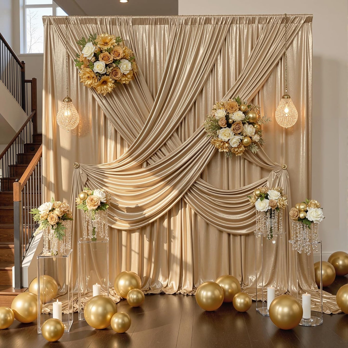 Elegant Gold Arch Backdrop Stand