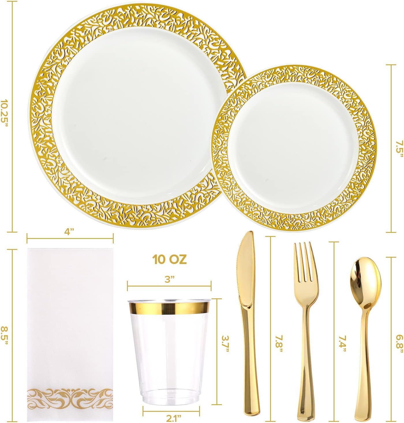 Elegant Silver Party Dinnerware Set