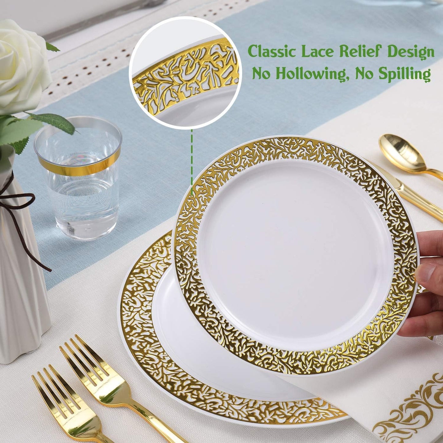 Elegant Silver Party Dinnerware Set