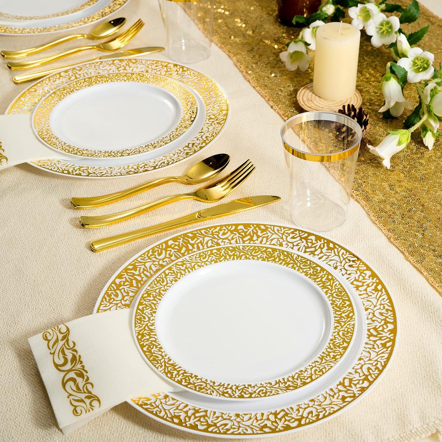 Elegant Silver Party Dinnerware Set