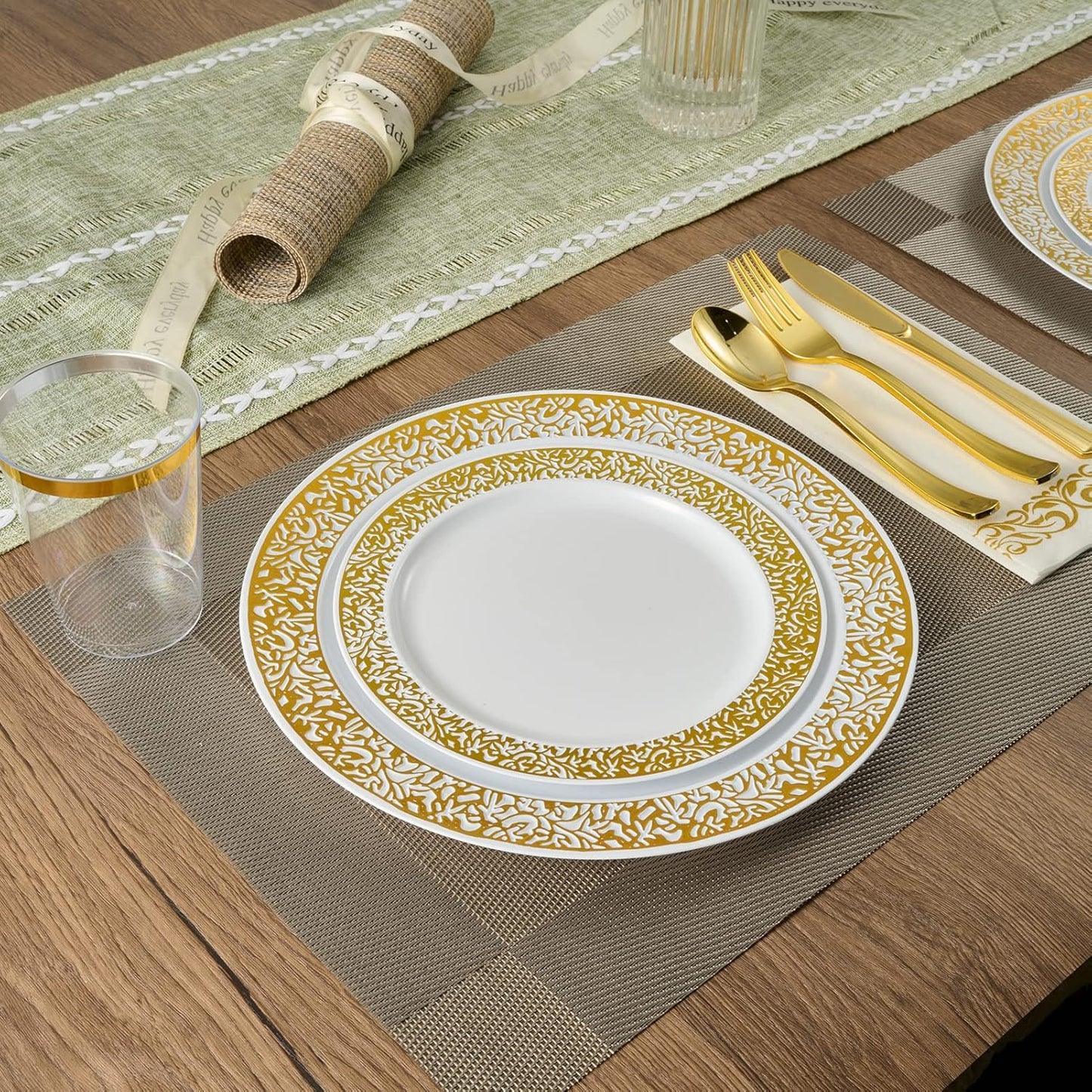 Elegant Silver Party Dinnerware Set