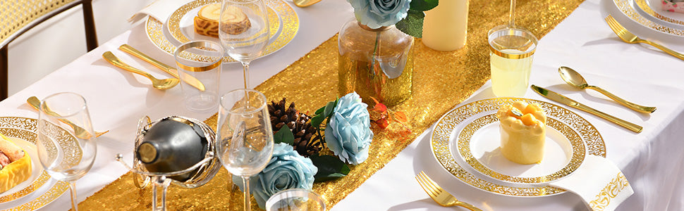 Elegant Silver Party Dinnerware Set