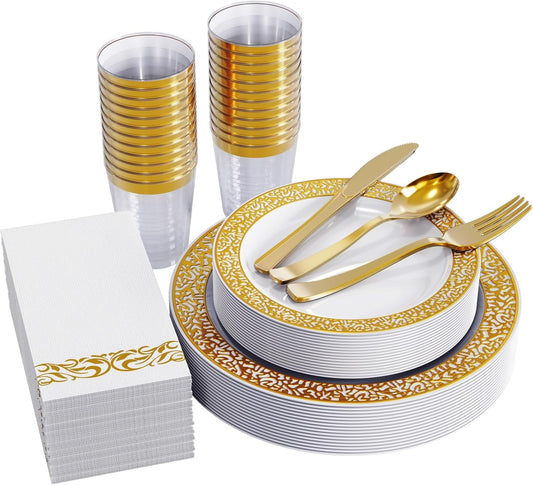 Elegant Silver Party Dinnerware Set