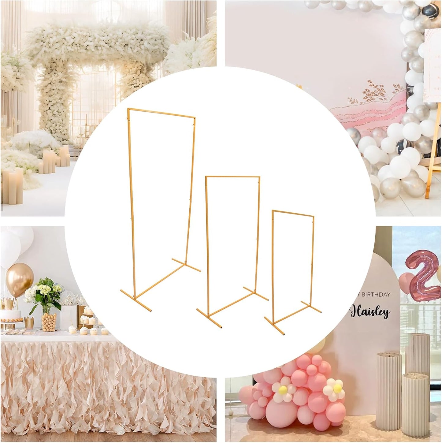 Gold Arch Backdrop Stand Set